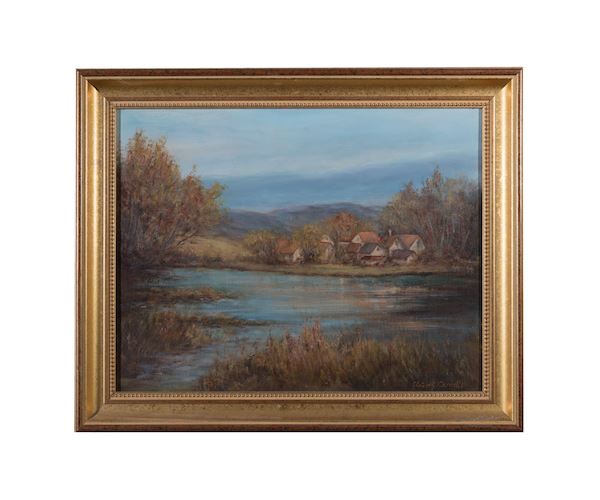 Village Near a Lake, Elsbeth Carvelli 